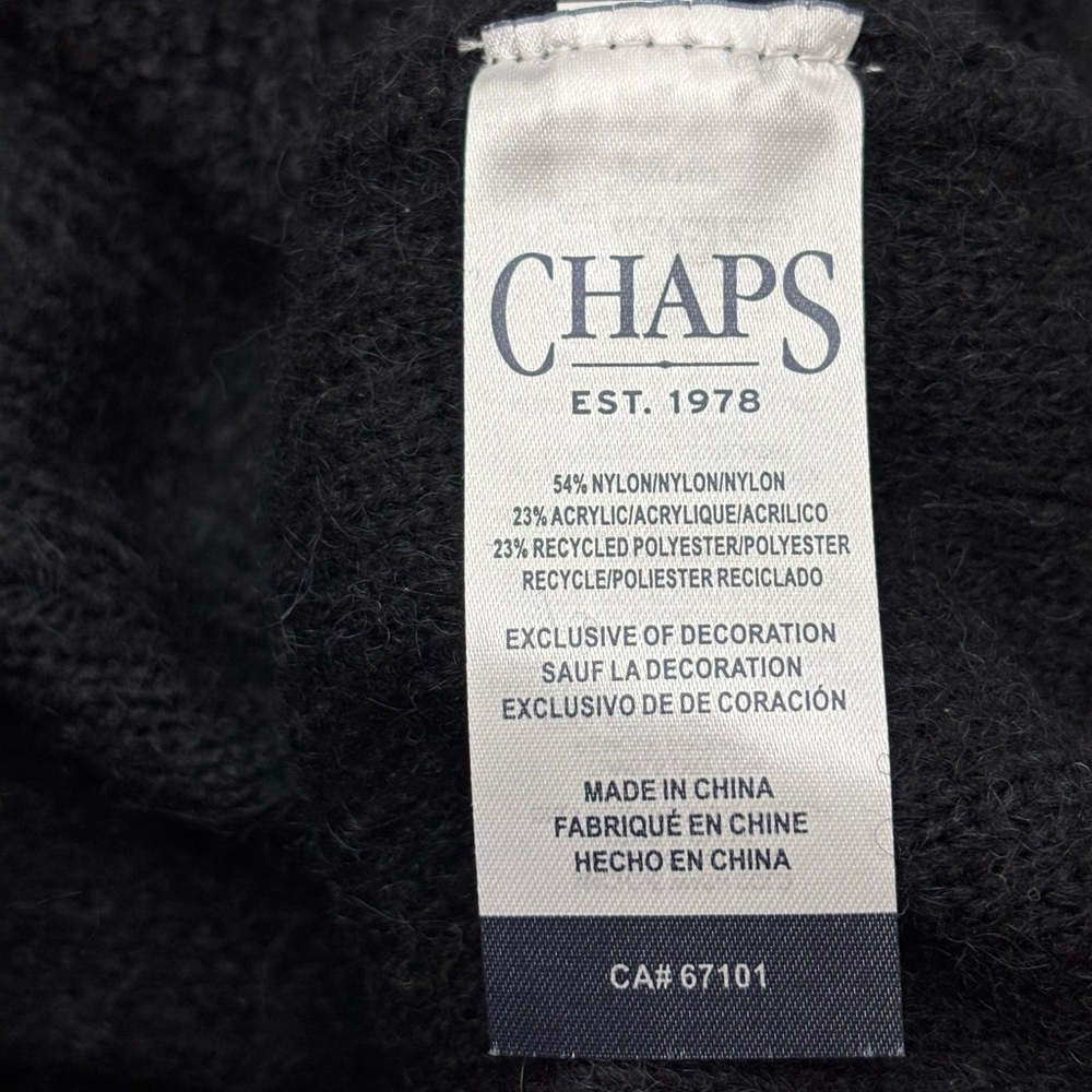 Women's Navy Blue CHAPS Cable Knit Button Cardigan Sweater Large - Picture 5 of 5